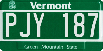 VT license plate PJY187