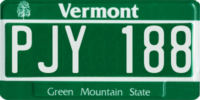 VT license plate PJY188
