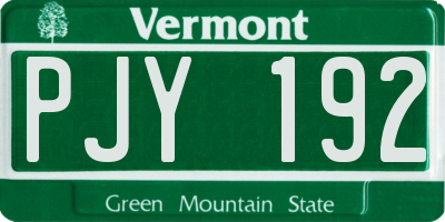 VT license plate PJY192