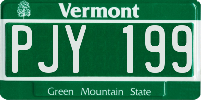 VT license plate PJY199
