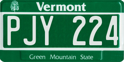 VT license plate PJY224