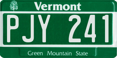 VT license plate PJY241