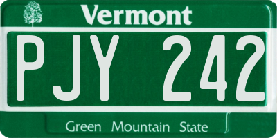 VT license plate PJY242