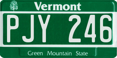 VT license plate PJY246