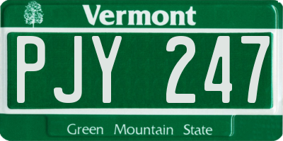 VT license plate PJY247