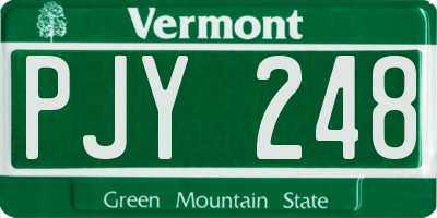 VT license plate PJY248