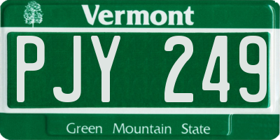 VT license plate PJY249