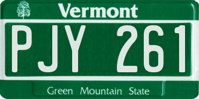 VT license plate PJY261