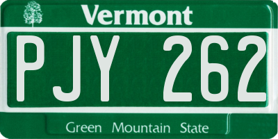 VT license plate PJY262