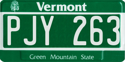 VT license plate PJY263
