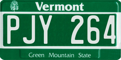 VT license plate PJY264