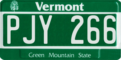 VT license plate PJY266