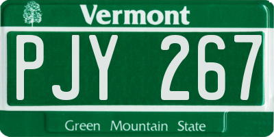 VT license plate PJY267