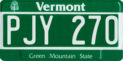 VT license plate PJY270