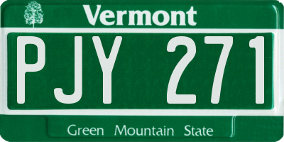 VT license plate PJY271