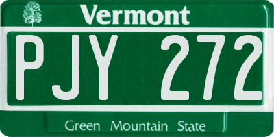 VT license plate PJY272