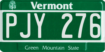 VT license plate PJY276