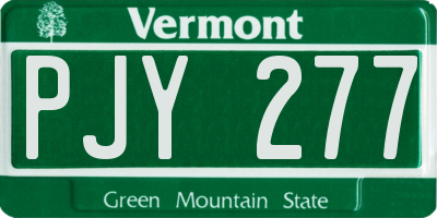 VT license plate PJY277