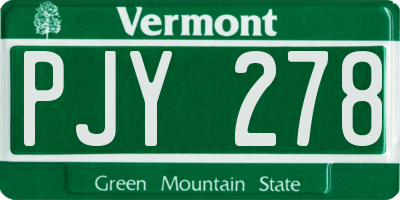 VT license plate PJY278