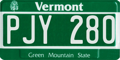 VT license plate PJY280