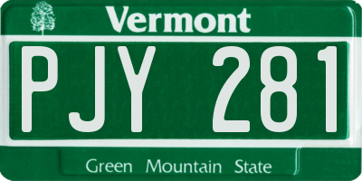 VT license plate PJY281