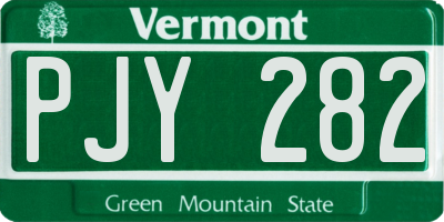 VT license plate PJY282