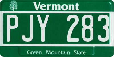 VT license plate PJY283