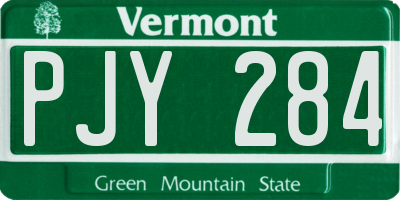 VT license plate PJY284