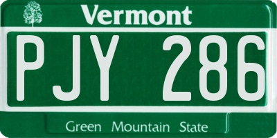 VT license plate PJY286