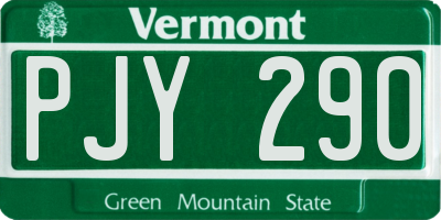 VT license plate PJY290