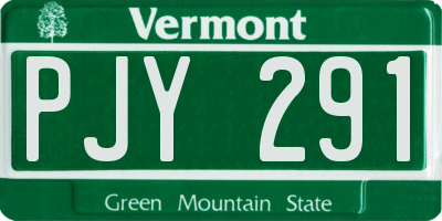 VT license plate PJY291