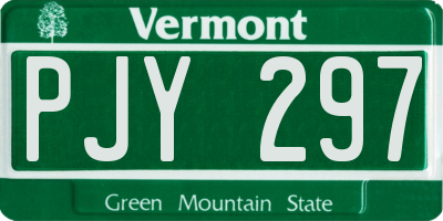 VT license plate PJY297