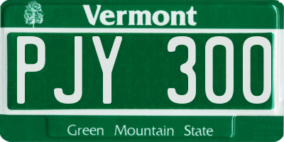 VT license plate PJY300