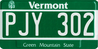 VT license plate PJY302