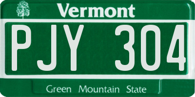 VT license plate PJY304