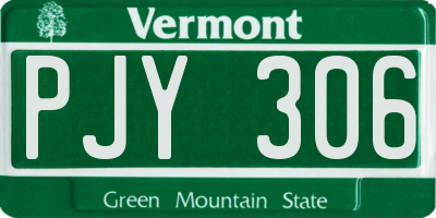 VT license plate PJY306