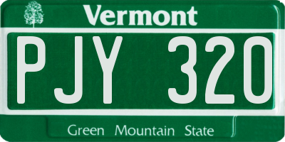 VT license plate PJY320