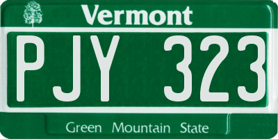 VT license plate PJY323