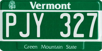 VT license plate PJY327