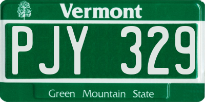 VT license plate PJY329