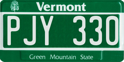 VT license plate PJY330