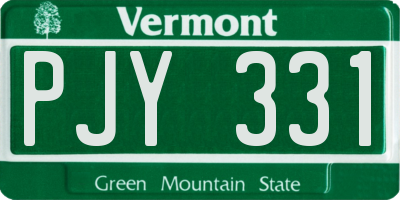 VT license plate PJY331