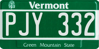 VT license plate PJY332