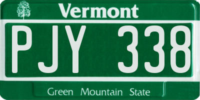 VT license plate PJY338