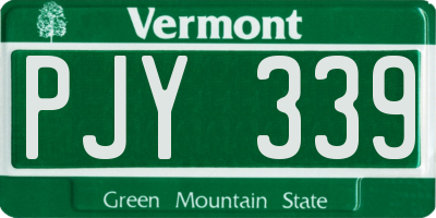 VT license plate PJY339