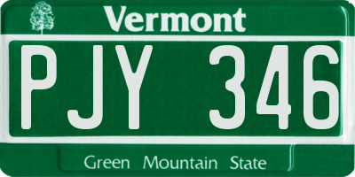 VT license plate PJY346