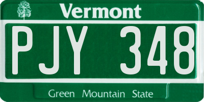 VT license plate PJY348