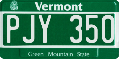 VT license plate PJY350