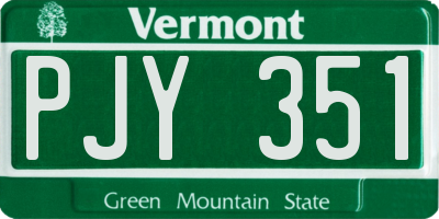 VT license plate PJY351