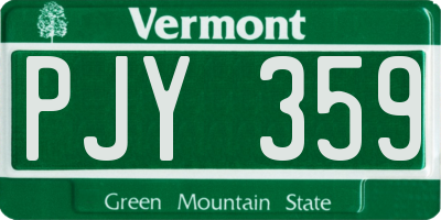 VT license plate PJY359